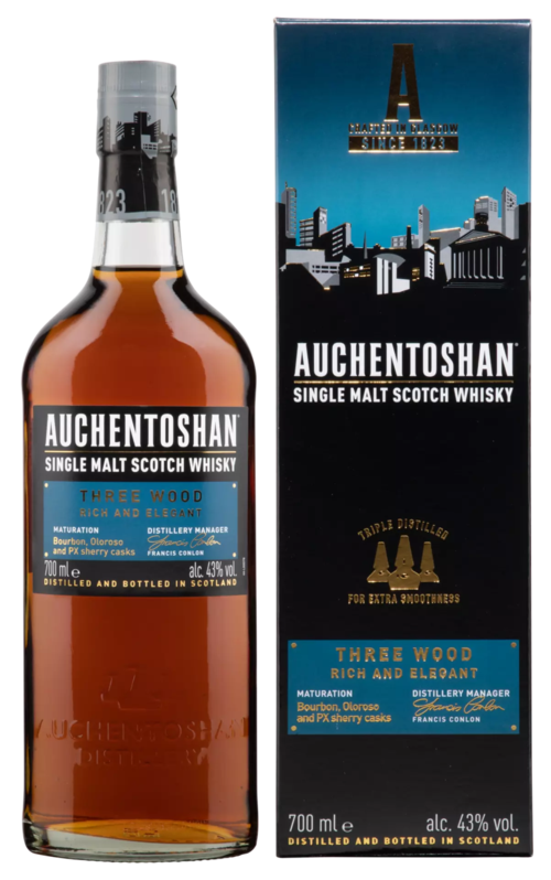 Auchentoshan Three Wood
Bourbon, Oloroso und PX
Single Lowland Malt