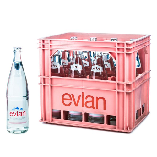Evian Glasflaschen 